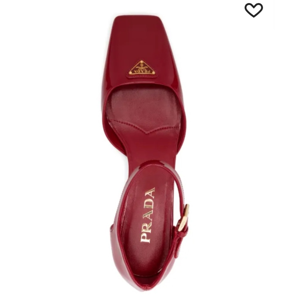 PRADA Red Modellerie D'Orsay Square ToeMary Jane Pumps Heels - size 39 - Picture 5 of 5